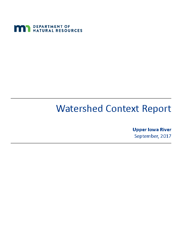 Upper Iowa Watershed Context Report (Minnesota Portion)